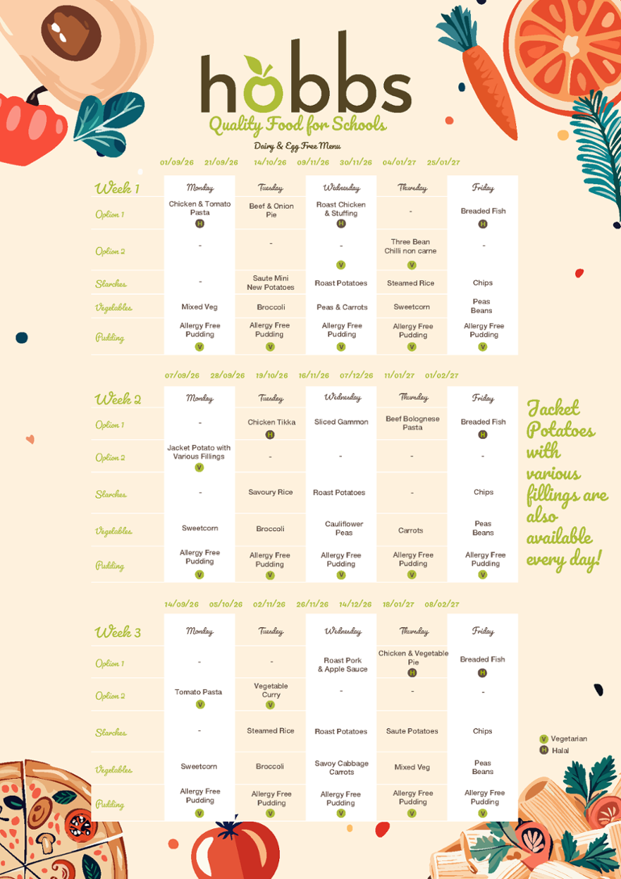 Autumn Winter 2026 2027 Dairy & Egg Free Menu Page 4